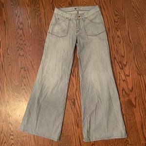 HUDSON wide leg pin striped jeans